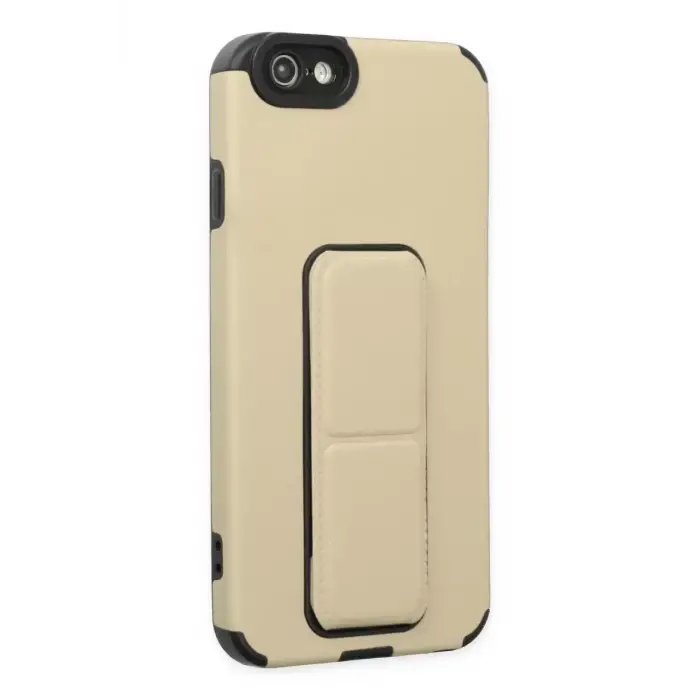 Newface Apple iPhone 6 Kılıf Mega Standlı Silikon - Gold