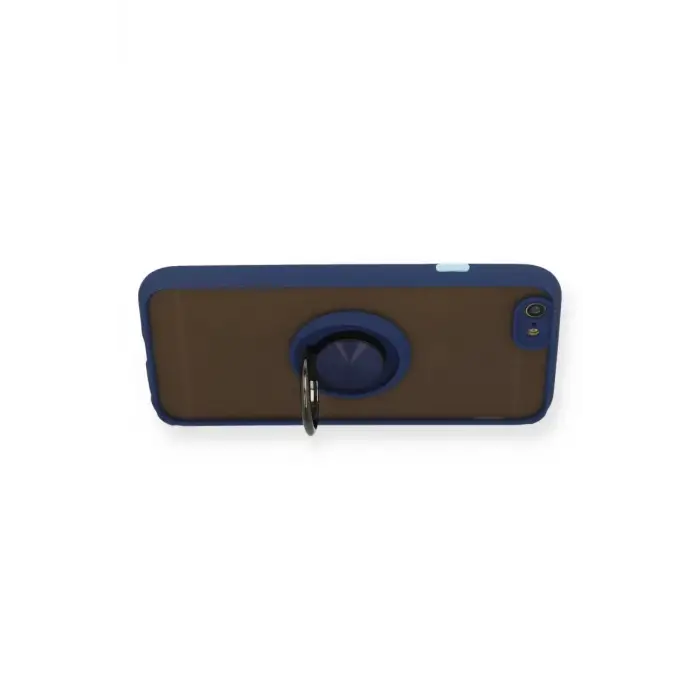 Newface Apple iPhone 6 Kılıf Montreal Yüzüklü Silikon Kapak - Lacivert