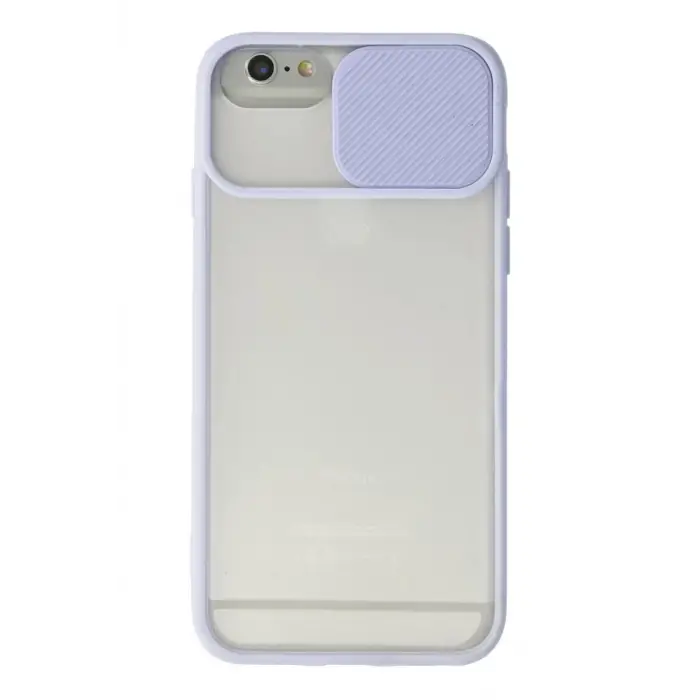 Newface Apple iPhone 6 Kılıf Palm Buzlu Kamera Sürgülü Silikon - Lila