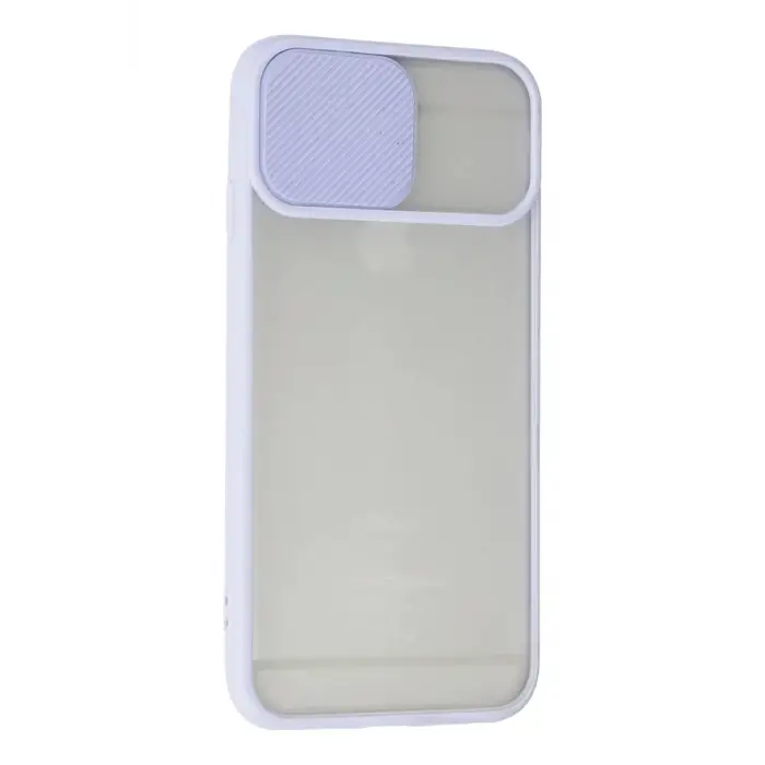 Newface Apple iPhone 6 Kılıf Palm Buzlu Kamera Sürgülü Silikon - Lila