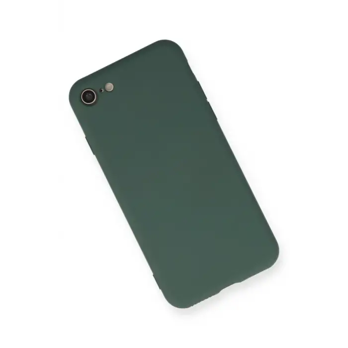 Newface Apple iPhone 7 Kılıf Nano içi Kadife Silikon - Koyu Yeşil