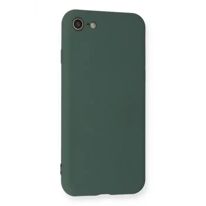 Newface Apple iPhone 7 Kılıf Nano içi Kadife Silikon - Koyu Yeşil