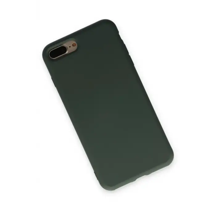 Newface Apple iPhone 7 Plus Kılıf Nano içi Kadife Silikon - Koyu Yeşil