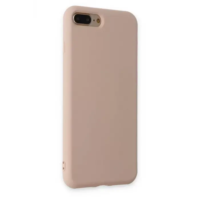 Newface Apple iPhone 7 Plus Kılıf Nano içi Kadife Silikon - Pudra