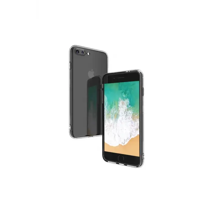 Newface Apple iPhone 8 Plus Kılıf Deluxe 2mm Şeffaf Silikon