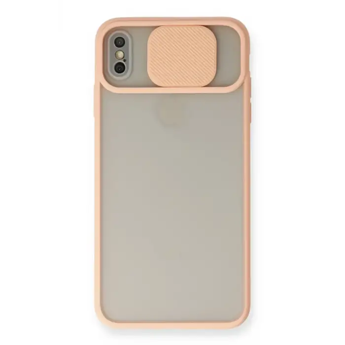 Newface Apple iPhone X Kılıf Palm Buzlu Kamera Sürgülü Silikon - Pembe