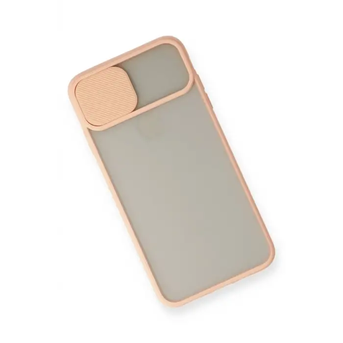 Newface Apple iPhone X Kılıf Palm Buzlu Kamera Sürgülü Silikon - Pembe