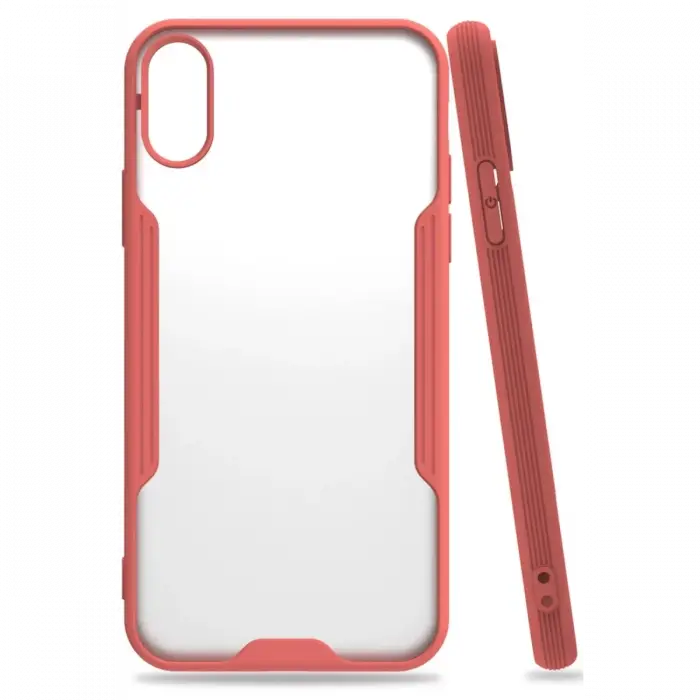 Newface Apple iPhone X Kılıf Platin Silikon - Pembe