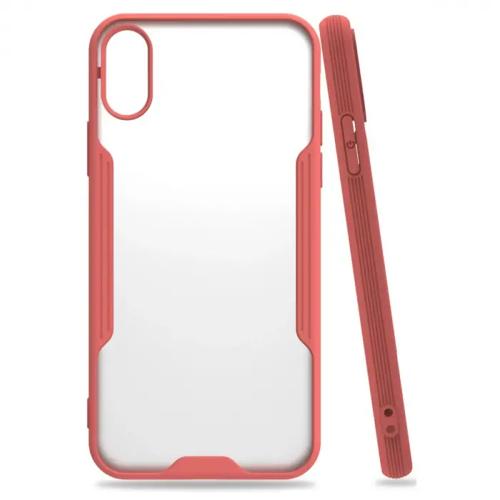 Newface Apple iPhone X Kılıf Platin Silikon - Pembe