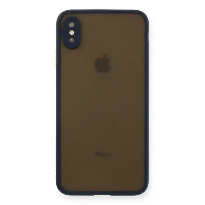 Newface Apple iPhone XS Max Kılıf Montreal Silikon Kapak - Lacivert