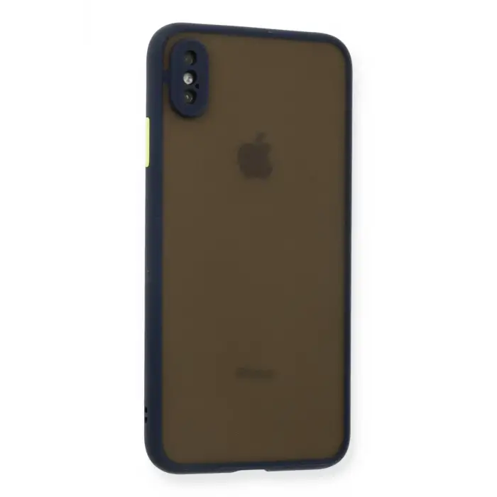 Newface Apple iPhone XS Max Kılıf Montreal Silikon Kapak - Lacivert