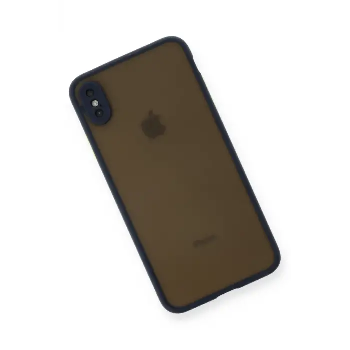 Newface Apple iPhone XS Max Kılıf Montreal Silikon Kapak - Lacivert