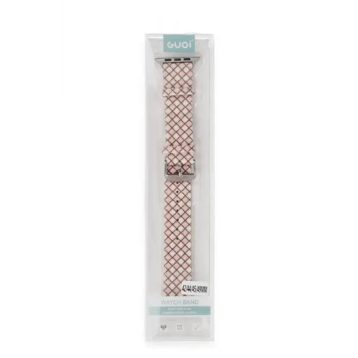 Newface Apple Watch 38mm Karo Motif Kordon - Pembe