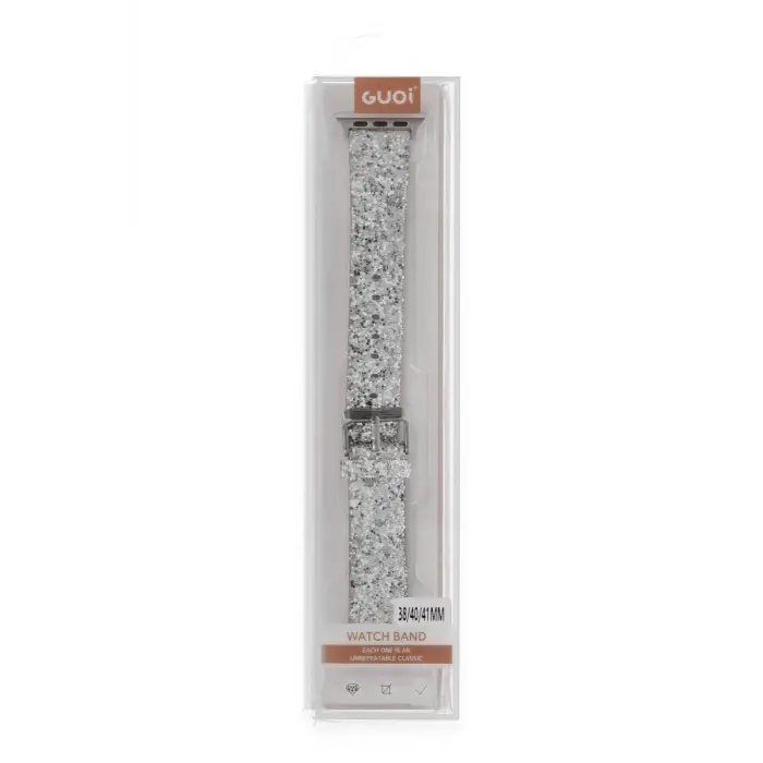 Newface Apple Watch 38mm Starry Taşlı Kordon - Gümüş