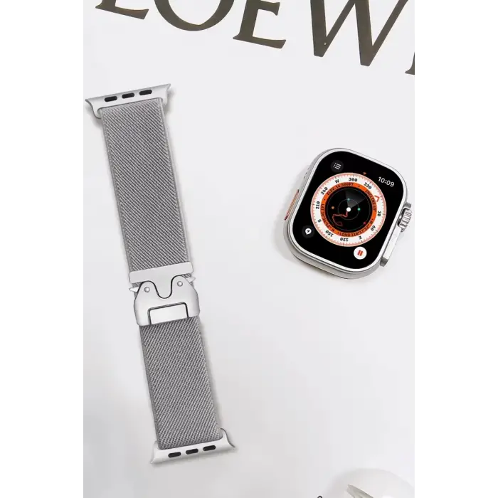 Newface Apple Watch 42mm Forest Kumaş Kordon - Titan Gri