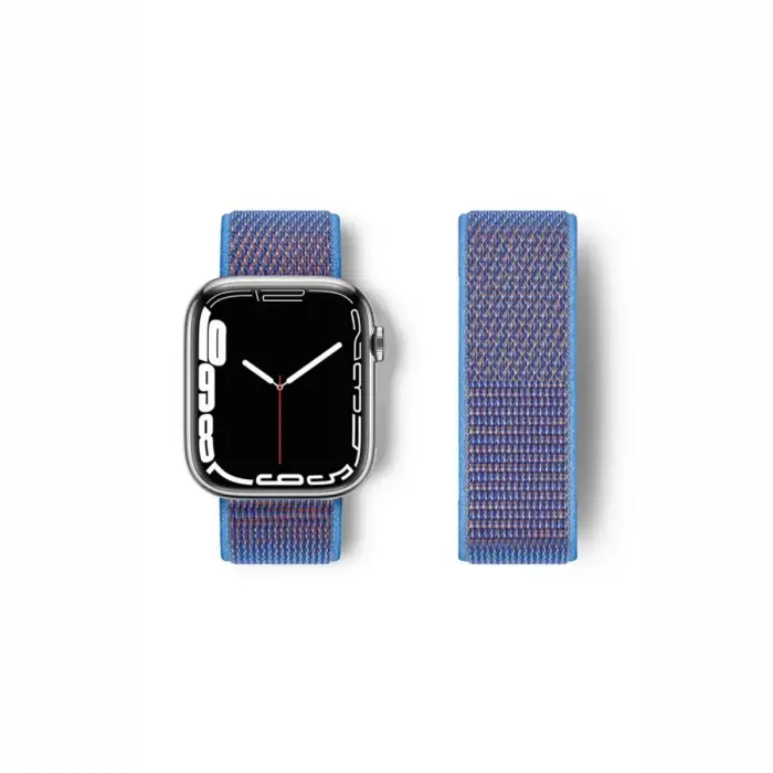 Newface Apple Watch 42mm Hasırlı Cırtcırtlı Kordon - Mor