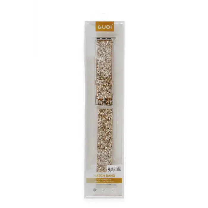 Newface Apple Watch 42mm Starry Taşlı Kordon - Gold