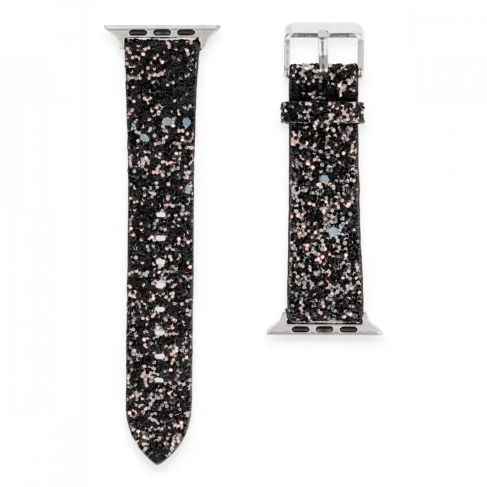 Newface Apple Watch 42mm Starry Taşlı Kordon - Siyah