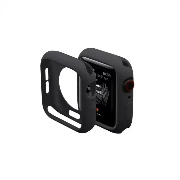 Newface Apple Watch 44mm Silikon Alt Kasa - Siyah