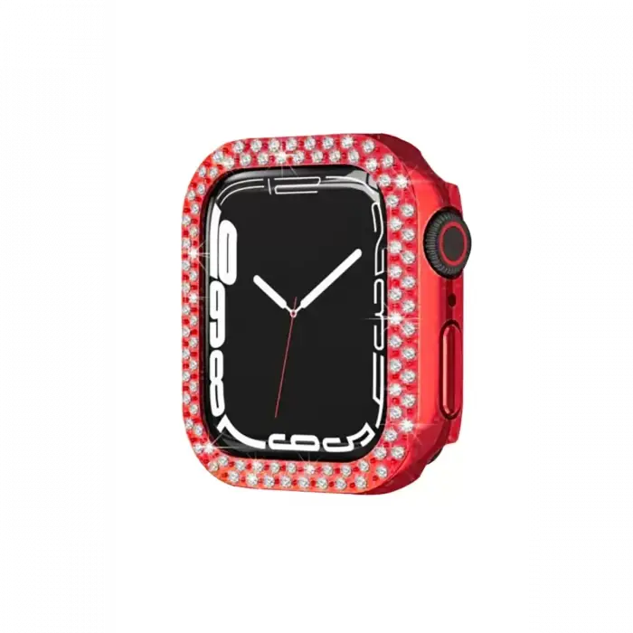 Newface Apple Watch 44mm Taşlı Kasa - Kırmızı