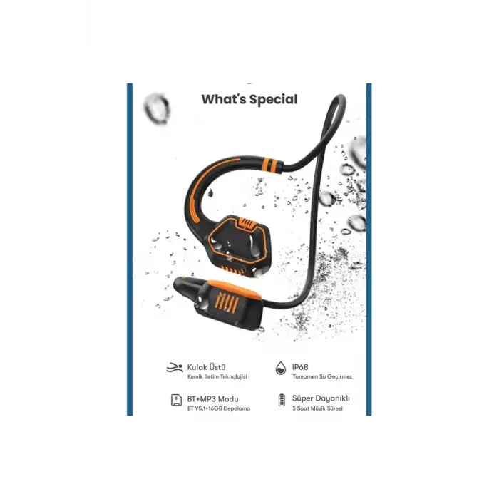 Newface AS9 Suya Dayanıklı Bluetooth Kulaklık - Siyah