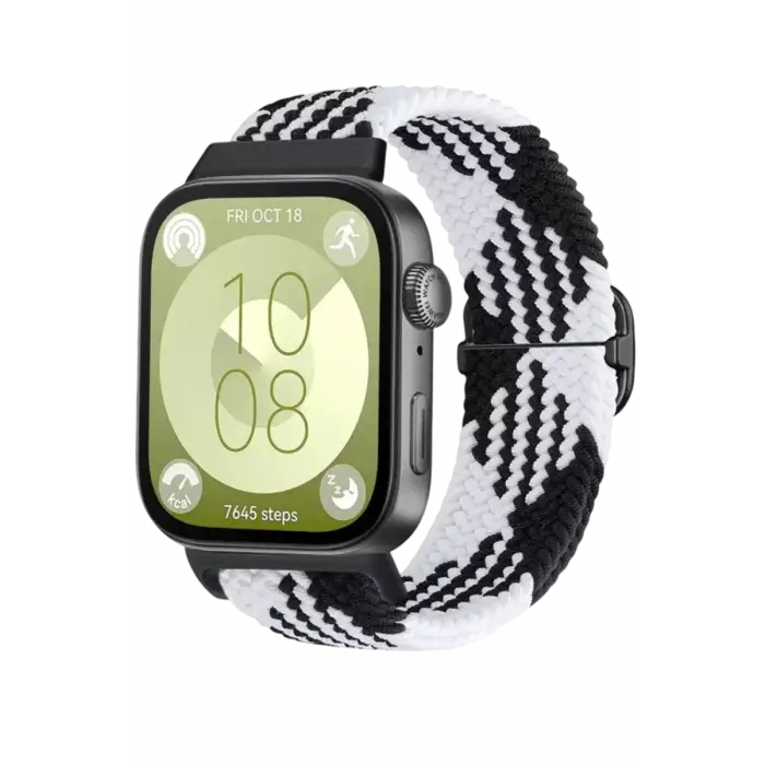 Newface Huawei Fit 4 Star Kordon - Siyah-Beyaz