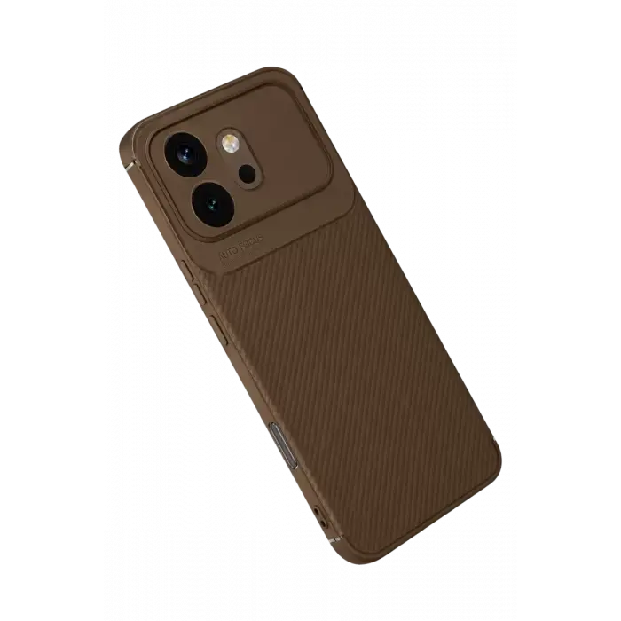 Newface Huawei Honor 600 Auto Focus Karbon Kapak - Kahverengi