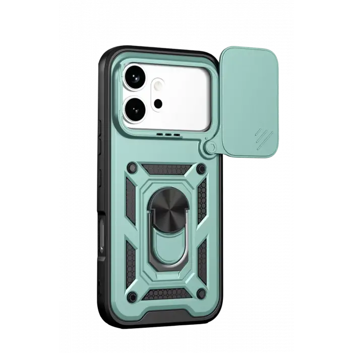 Newface Huawei Honor 600 Pars Lens Yüzüklü Silikon - Yeşil