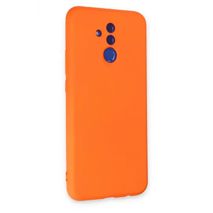 Newface Huawei Mate 20 Lite Kılıf Nano içi Kadife Silikon - Turuncu