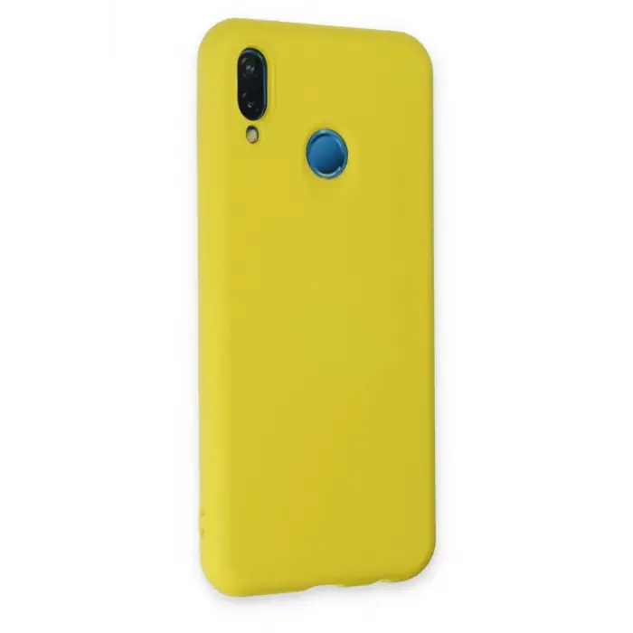 Newface Huawei P20 Lite Kılıf Nano içi Kadife Silikon - Sarı