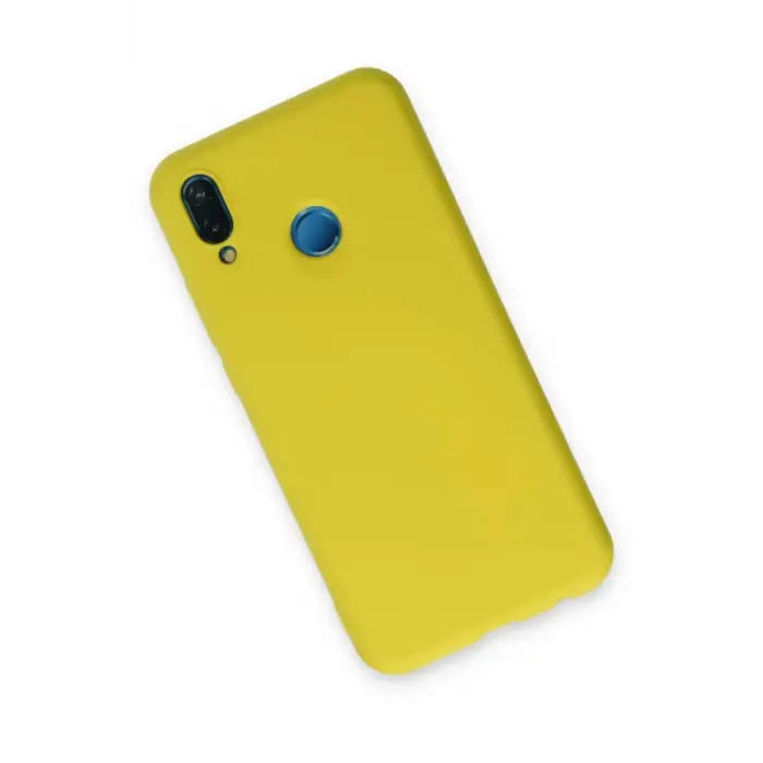 Newface Huawei P20 Lite Kılıf Nano içi Kadife Silikon - Sarı