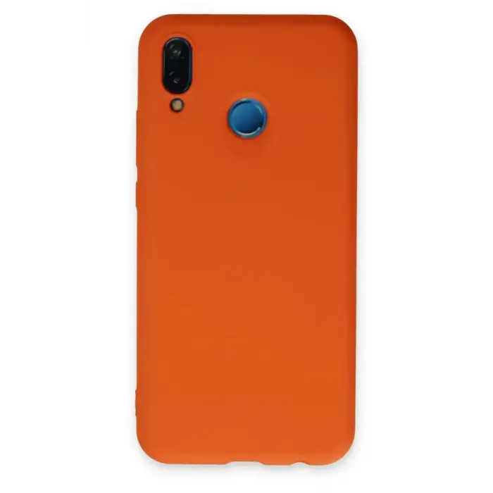 Newface Huawei P20 Lite Kılıf Nano içi Kadife Silikon - Turuncu