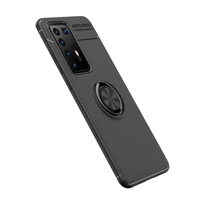 Newface Huawei P40 Pro Kılıf Range Yüzüklü Silikon - Siyah