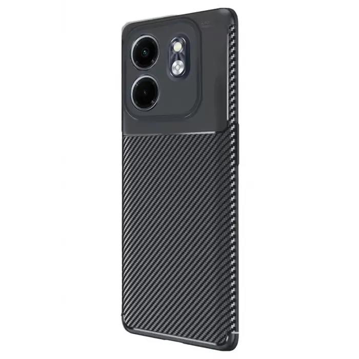 Newface İnfinix Smart 9 Kılıf Auto Focus Karbon Kapak - Siyah