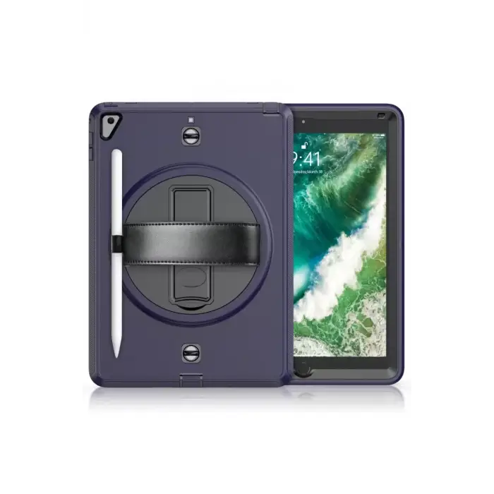 Newface Apple iPad 5 Air 9.7 Kılıf Strap-C Otterbox Tablet Kapak - Lacivert