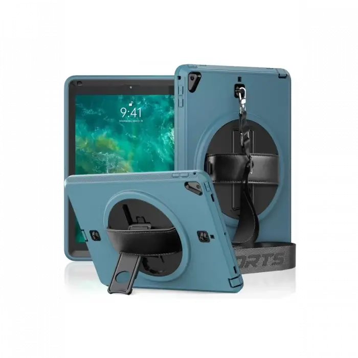 Newface Apple iPad 5 Air 9.7 Kılıf Strap-C Otterbox Tablet Kapak - Mavi