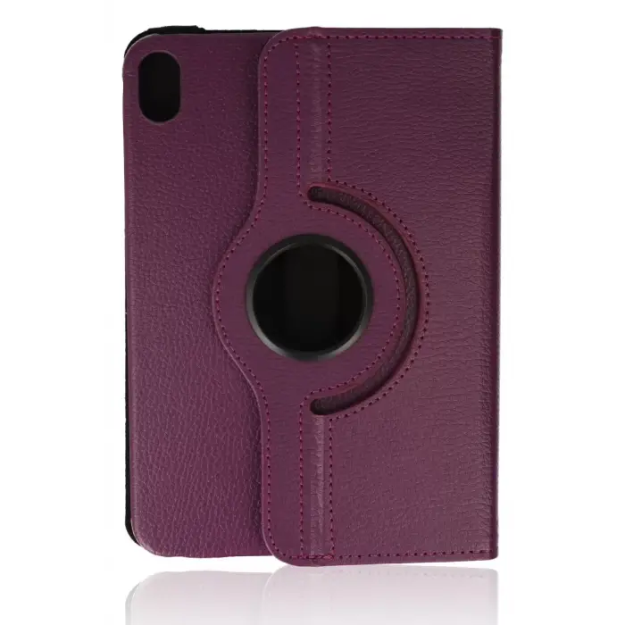 Newface Apple iPad Mini 6 Kılıf 360 Tablet Deri Kılıf - Mürdüm