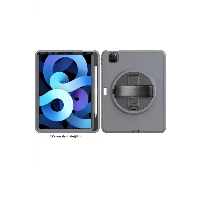 Newface Apple iPad Pro 11 (2018) Kılıf Hand Strap Tablet Kılıfı - Gri