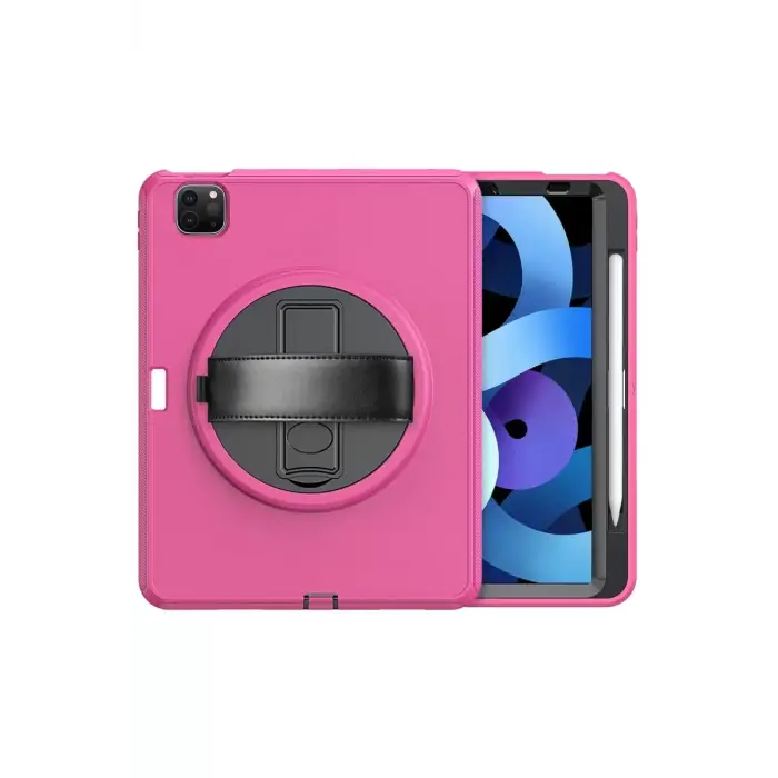 Newface Apple iPad Pro 11 (2018) Kılıf Hand Strap Tablet Kılıfı - Pembe