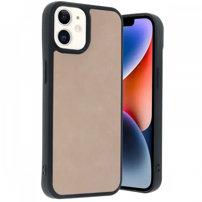 Newface iPhone 11 Kılıf Aras Deri Kapak - Pudra