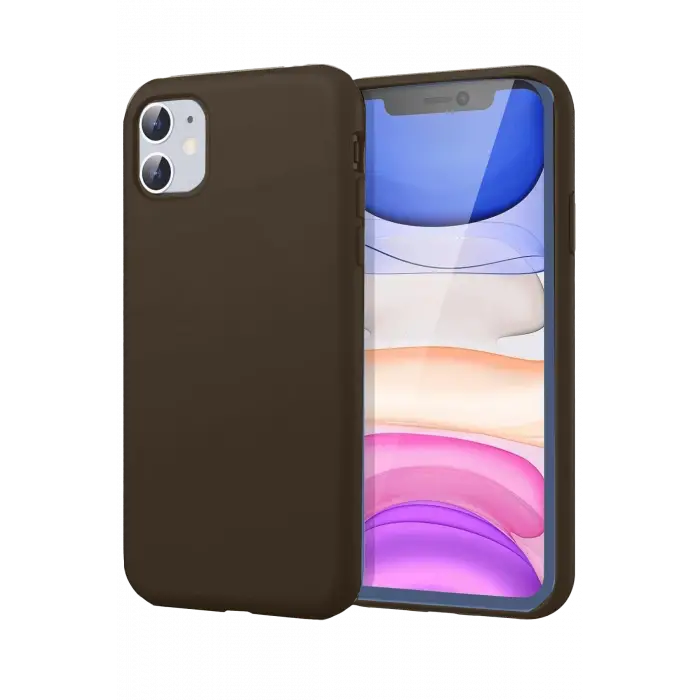 Newface iPhone 11 Kılıf First Silikon - Kahverengi