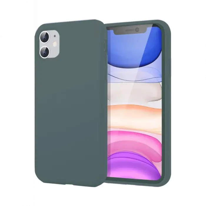 Newface iPhone 11 Kılıf First Silikon - Koyu Yeşil