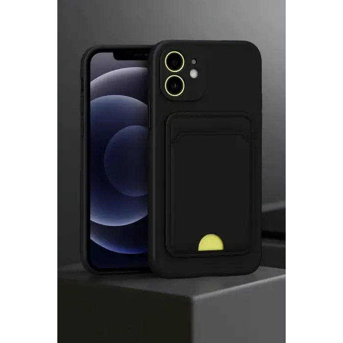 Newface Apple iPhone 11 Kılıf Kelvin Kartvizitli Silikon - Siyah