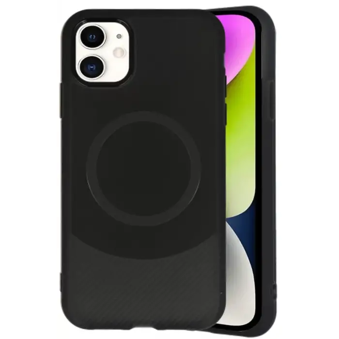 Newface iPhone 11 Kılıf Maya Karbon Kapak - Siyah