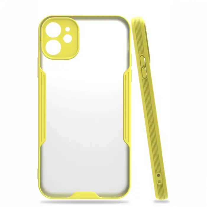 Newface iPhone 11 Kılıf Platin Silikon - Sarı