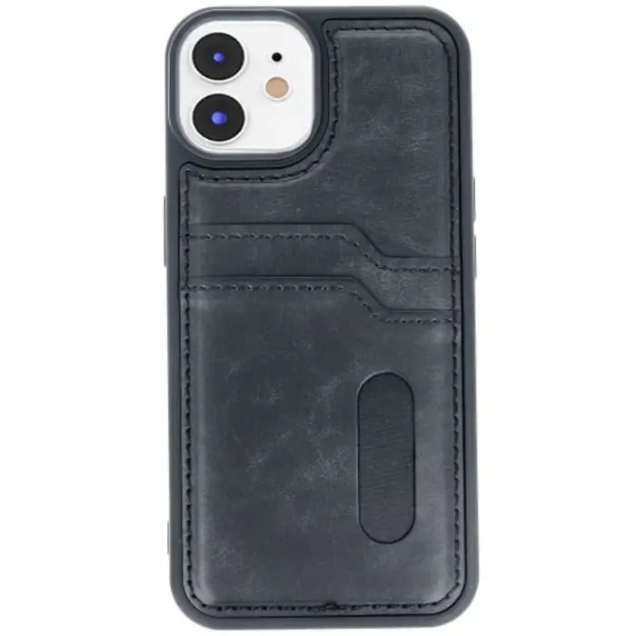 Newface iPhone 11 Kılıf Sara Kartvizitli Deri Kılıf - Siyah