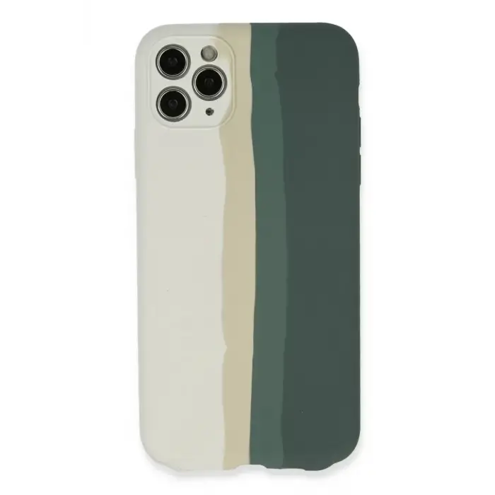 Newface Apple iPhone 11 Pro Kılıf Ebruli Lansman Silikon - Beyaz-Gri