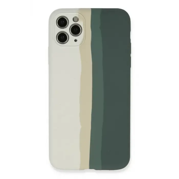 Newface Apple iPhone 11 Pro Kılıf Ebruli Lansman Silikon - Beyaz-Gri