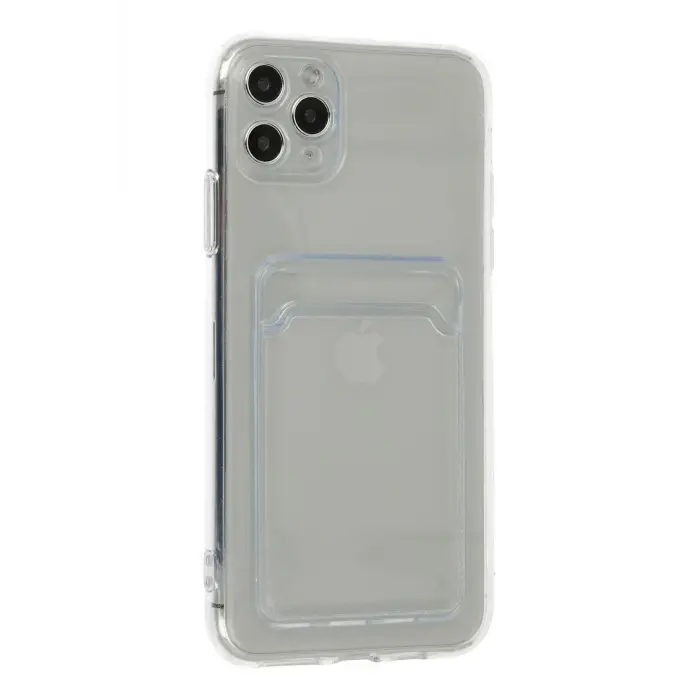Newface Apple iPhone 11 Pro Max Kılıf Kart Şeffaf Silikon - Şeffaf