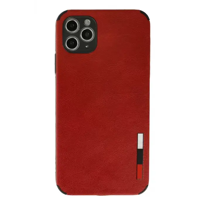 Newface Apple iPhone 11 Pro Max Kılıf Loop Deri Silikon - Kırmızı